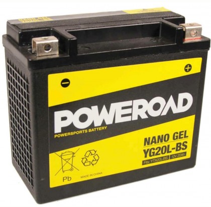 Baterie moto Poweroad Nano Gel 12V20Ah YG20L-BS(YTX20L-BS)